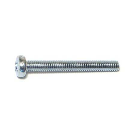Midwest Fastener M4-0.70 x 35 mm Phillips Pan Machine Screw, Zinc Plated Steel, 50 PK 51550